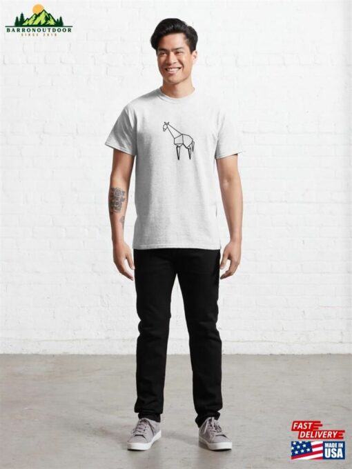 Origami Giraffe Black Classic T-Shirt Unisex