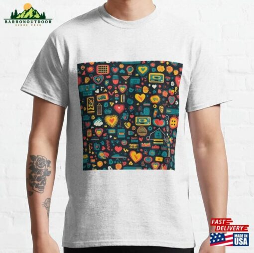 Pop Culture Love Heart Pattern Classic T-Shirt Unisex Sweatshirt