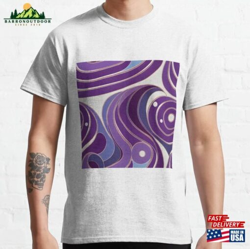 Purple Circle Wave Pattern Classic T-Shirt Sweatshirt