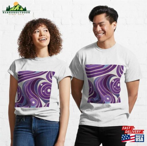 Purple Circle Wave Pattern Classic T-Shirt Sweatshirt