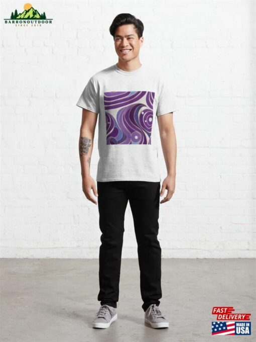 Purple Circle Wave Pattern Classic T-Shirt Sweatshirt