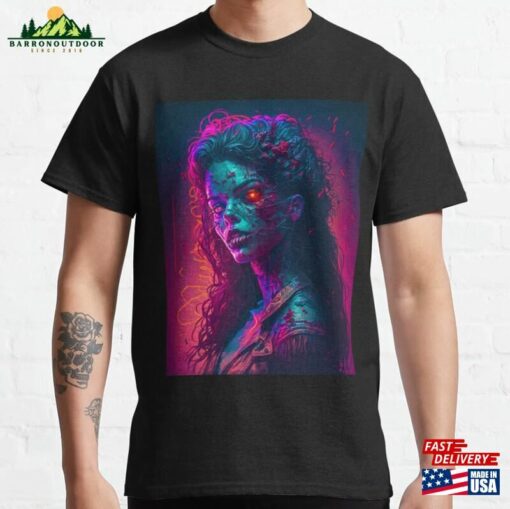 Reanimelle Female Synthwave Zombie Classic T-Shirt