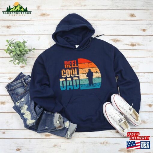 Reel Cool Dad Shirt Father Day T-Shirt Fisherman Long Sleeve Unisex Hoodie