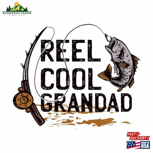 Reel Cool Grandad T-Shirt Funny Dad Fishing Fisherman Lover Men Classic