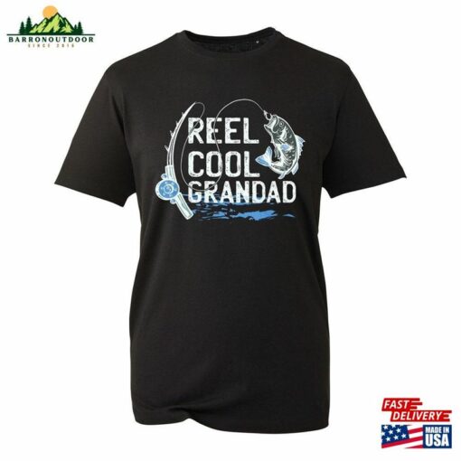 Reel Cool Grandad T-Shirt Funny Dad Fishing Fisherman Lover Men Classic