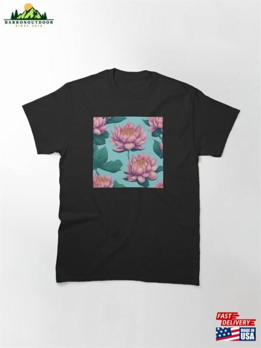 Seamless Vietnamese Lotus Flowers Classic T-Shirt Sweatshirt