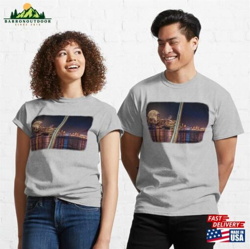 Seattle Night Skyline From P 90 Classic T-Shirt Hoodie