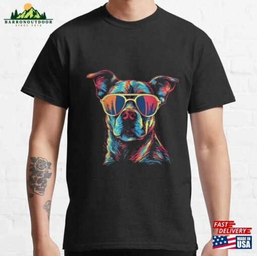 Smarty Paws The Colorful Canine In Glasses Classic T-Shirt Hoodie