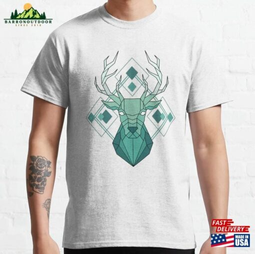 Stag Teal Geometric Series Classic T-Shirt Unisex