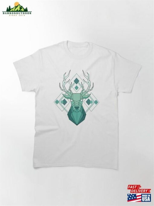 Stag Teal Geometric Series Classic T-Shirt Unisex