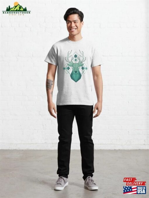 Stag Teal Geometric Series Classic T-Shirt Unisex