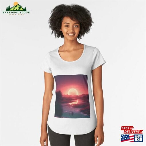 Surreal Desolate Reflection Premium Scoop T-Shirt Hoodie