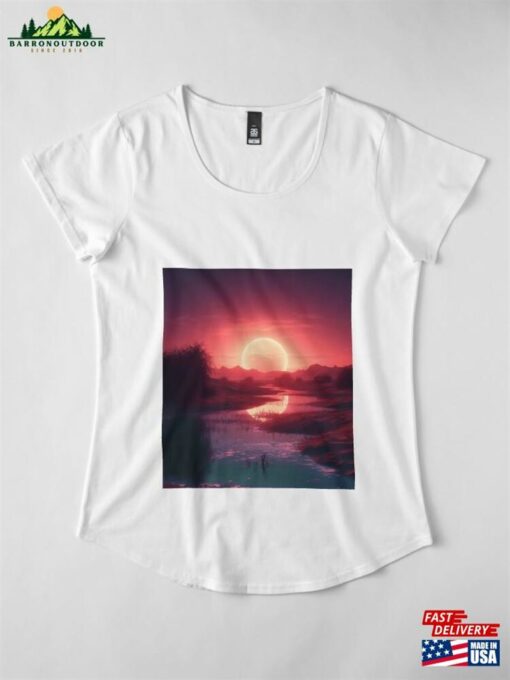 Surreal Desolate Reflection Premium Scoop T-Shirt Hoodie