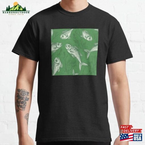 Swimming Fish Pattern (Green) Classic T-Shirt Hoodie