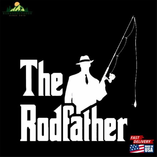 The Rodfather Funny Spoof T-Shirt Retro For Dad Fishing Lover Novelty Men Sweatshirt