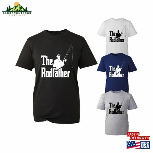 The Rodfather Funny Spoof T-Shirt Retro For Dad Fishing Lover Novelty Men Sweatshirt