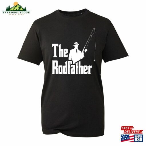 The Rodfather Funny Spoof T-Shirt Retro For Dad Fishing Lover Novelty Men Sweatshirt