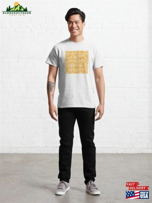 Tropical Monstera Illustration Yellow Pattern Classic T-Shirt