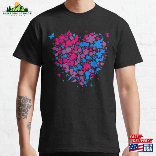 Valentines Day Bi Hearts Bisexual Pride Classic T-Shirt Hoodie