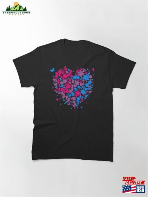 Valentines Day Bi Hearts Bisexual Pride Classic T-Shirt Hoodie