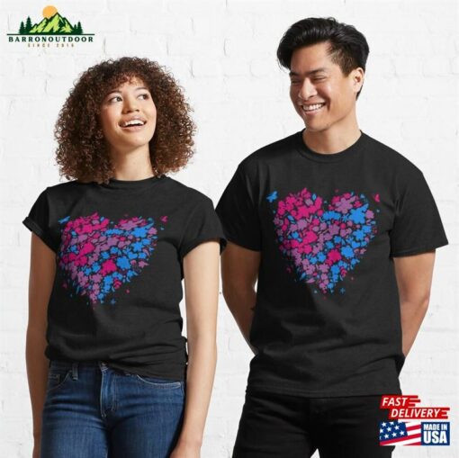 Valentines Day Bi Hearts Bisexual Pride Classic T-Shirt Hoodie