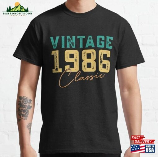 Vintage 1986 Birthday Retro Classic T-Shirt