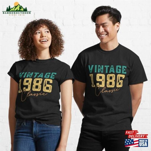 Vintage 1986 Birthday Retro Classic T-Shirt