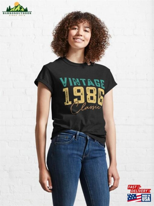 Vintage 1986 Birthday Retro Classic T-Shirt