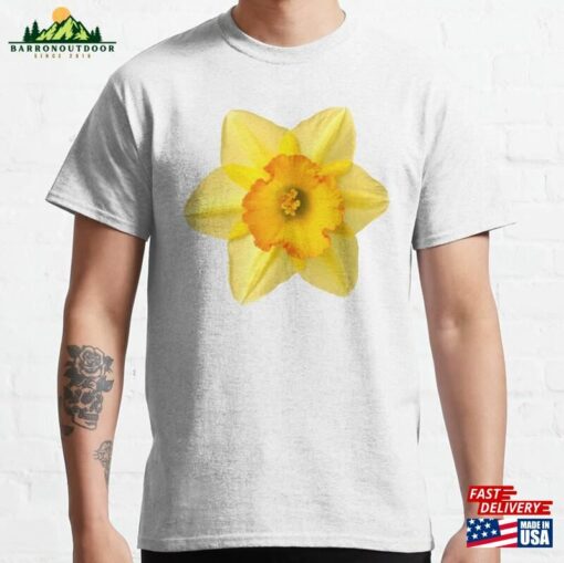 Yellow Daffodil Flower Graphic Art Print Classic T-Shirt Sweatshirt Hoodie