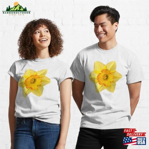 Yellow Daffodil Flower Graphic Art Print Classic T-Shirt Sweatshirt Hoodie