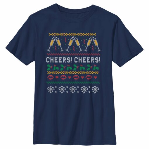 Boy_s CHIN UP Ugly Christmas Cheers T-Shirt