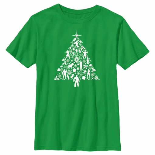 Boy_s Guardians of the Galaxy Holiday Special Silhouettes Christmas Tree T-Shirt