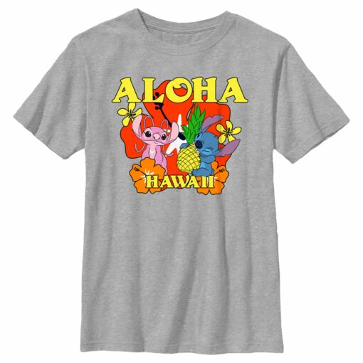 Boy_s Lilo & Stitch Aloha Hawaii Angel and Stitch T-Shirt