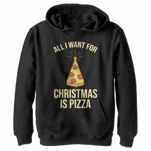 Boy_s Lost Gods Christmas Is Pizza Pull Over Hoodie