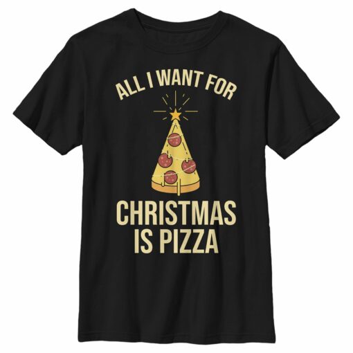 Boy_s Lost Gods Christmas Is Pizza T-Shirt