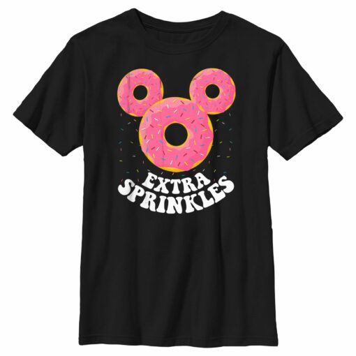 Boy_s Mickey & Friends Mickey Mouse Extra Sprinkles Donut Silhouette T-Shirt