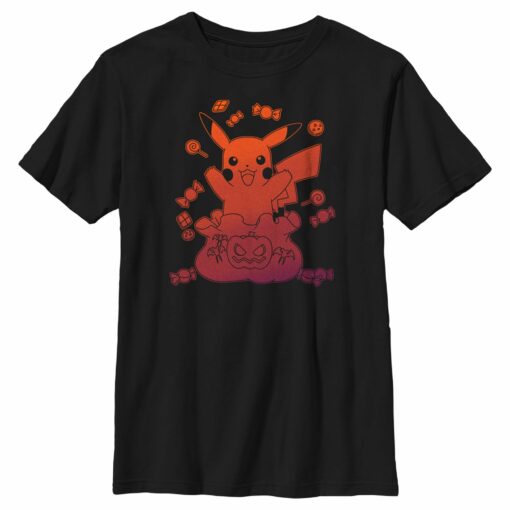 Boy_s Pokemon Halloween Pikachu Bag of Candy T-Shirt