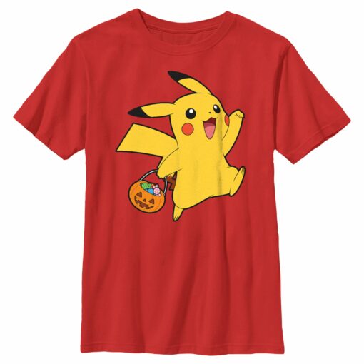 Boy_s Pokemon Halloween Trick-or-Treating Pikachu T-Shirt