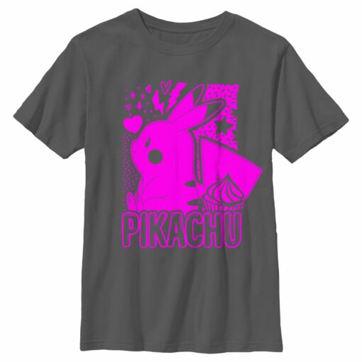 Boy_s Pokemon Pikachu Sweet Pink Neon T-Shirt