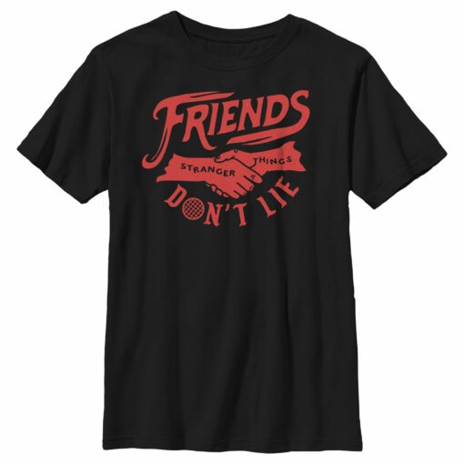 Boy_s Stranger Things Friends Don_t Lie Handshake T-Shirt