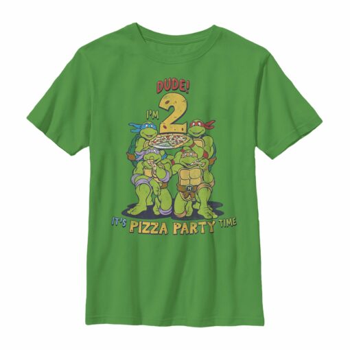 Boy_s Teenage Mutant Ninja Turtles 2th Birthday Pizza Party T-Shirt