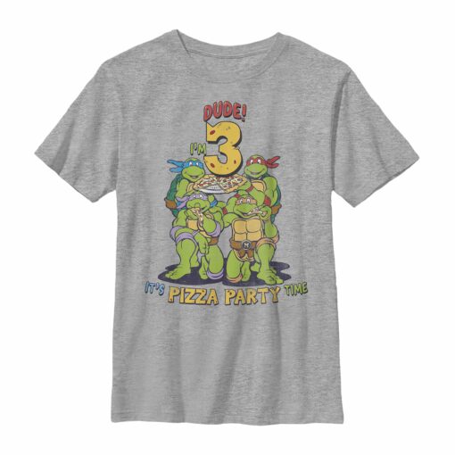 Boy_s Teenage Mutant Ninja Turtles 3rd Birthday Pizza Party T-Shirt