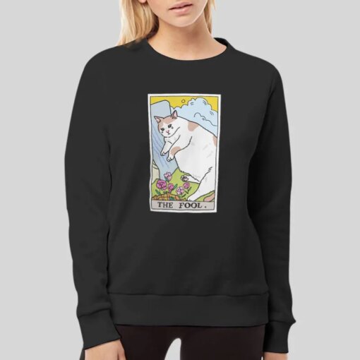 Crying Meme Sad Cat Meme The Fool Tarot Shirt