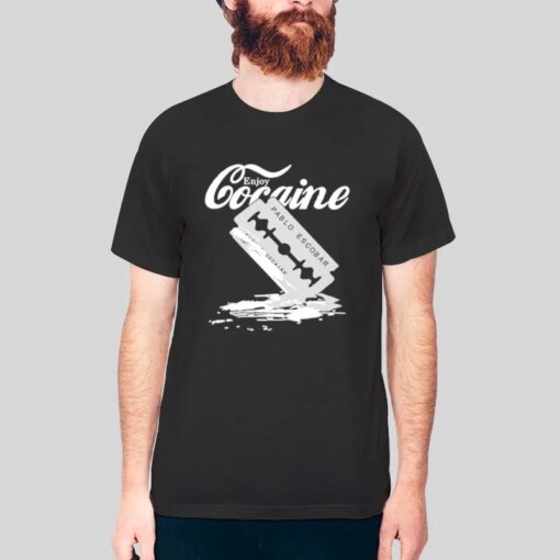 Enjoy Cocaine Drug Razor Blade Shirt