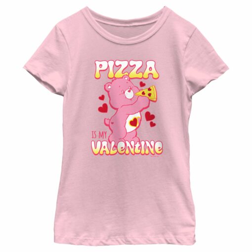 Girl_s Care Bears Pizza Is My Valentine Love-A-Lot Bear T-Shirt