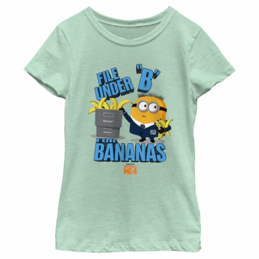 Girl_s Despicable Me 4 Jorge File Under B for Bananas T-Shirt