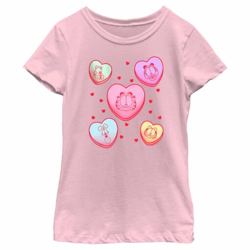 Girl_s Garfield Candy Hearts T-Shirt