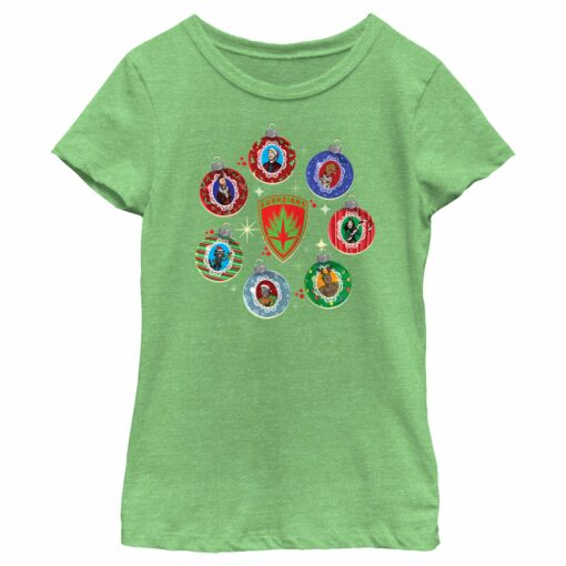 Girl_s Guardians of the Galaxy Holiday Special Character Ornaments T-Shirt