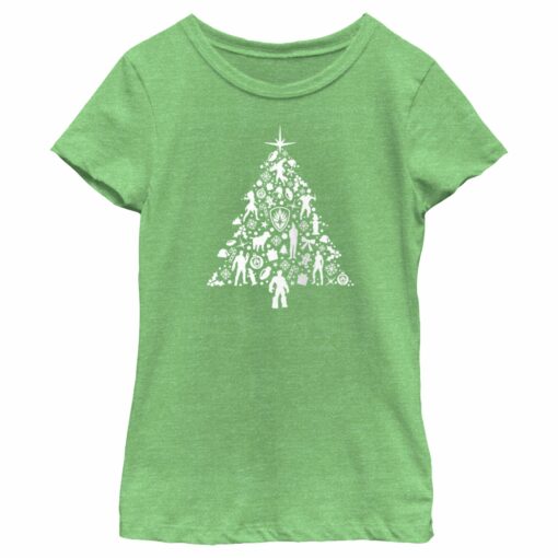 Girl_s Guardians of the Galaxy Holiday Special Silhouettes Christmas Tree T-Shirt