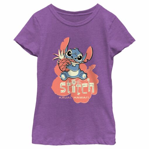 Girl_s Lilo & Stitch Kauai Pineapple Stitch T-Shirt